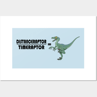 Velociraptor Math - Funny Dinosaur Velocity Formula Posters and Art